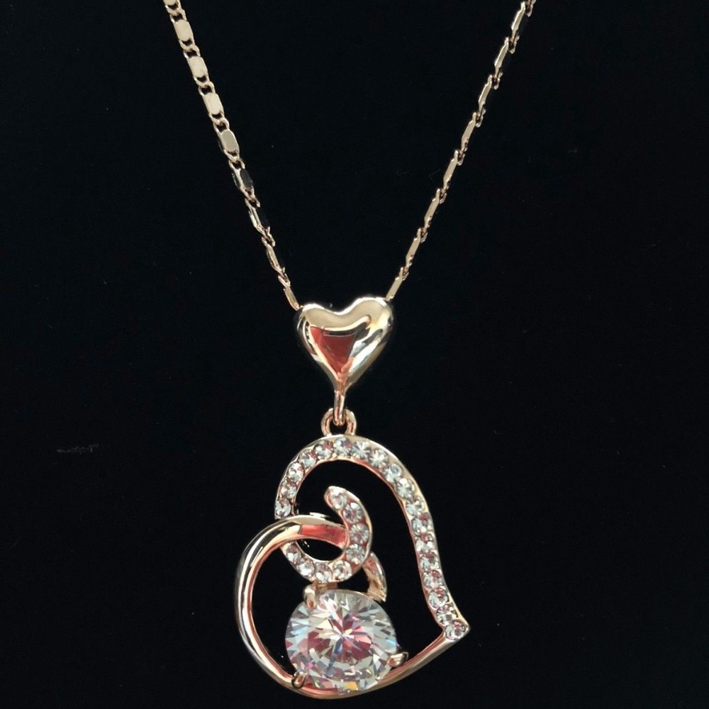Heart Chain Crystal 18K Rose Gold Swarovski